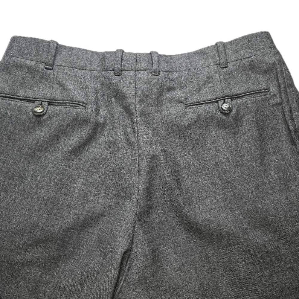 Mens Pure Virgin Wool Dress Pants Gray Pleated Cuffed Slacks 38 Made Canada - Picture 9 of 9